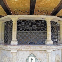 A wrought iron grille in a bar - a hint of ancient history